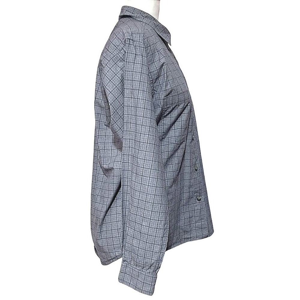 Gorpcore Patagonia Button Down Shirt Women Small Blue Grey Plaid Organic Cotton - Picture 6 of 11